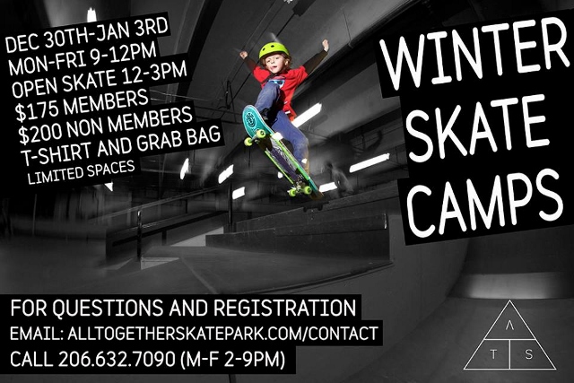 Winter Skate Camp Dec 30th – Jan 3rd! Sign up today!